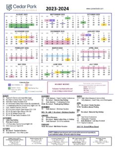 Academic Calendars - Cedar Park Christian Schools